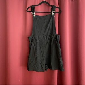 Black Overalls Shorts
